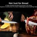 Piklohas Resharpenable Bread Knife for Homemade Bread, 10 Inch Serrated Sourdough Knife with Offset Handle, Innovative Wavy Edge for Clean Slices Crusty Bread, Bagels, Pineapple & Tomatoes, Gift Box