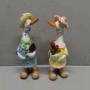 Garden Statues Couple Duck, Funny Cartoon Duck Garden Statues Indoor Outdoor Decorations Cute Ducks Art Dcor Goose for Yard Home Garden Patio and Office (2- Pack) (Couple Duck 3.14*3.9*11inch)