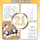 4ft Light Up Numbers 21 Large Numbers with Lights Bulbs White Marquee Frame for Her Him 21st Birthday Party Decorations Pre-Cut Mosaic Cardboard Giant Cut-Out Thick Foam Board Sign Anniversary
