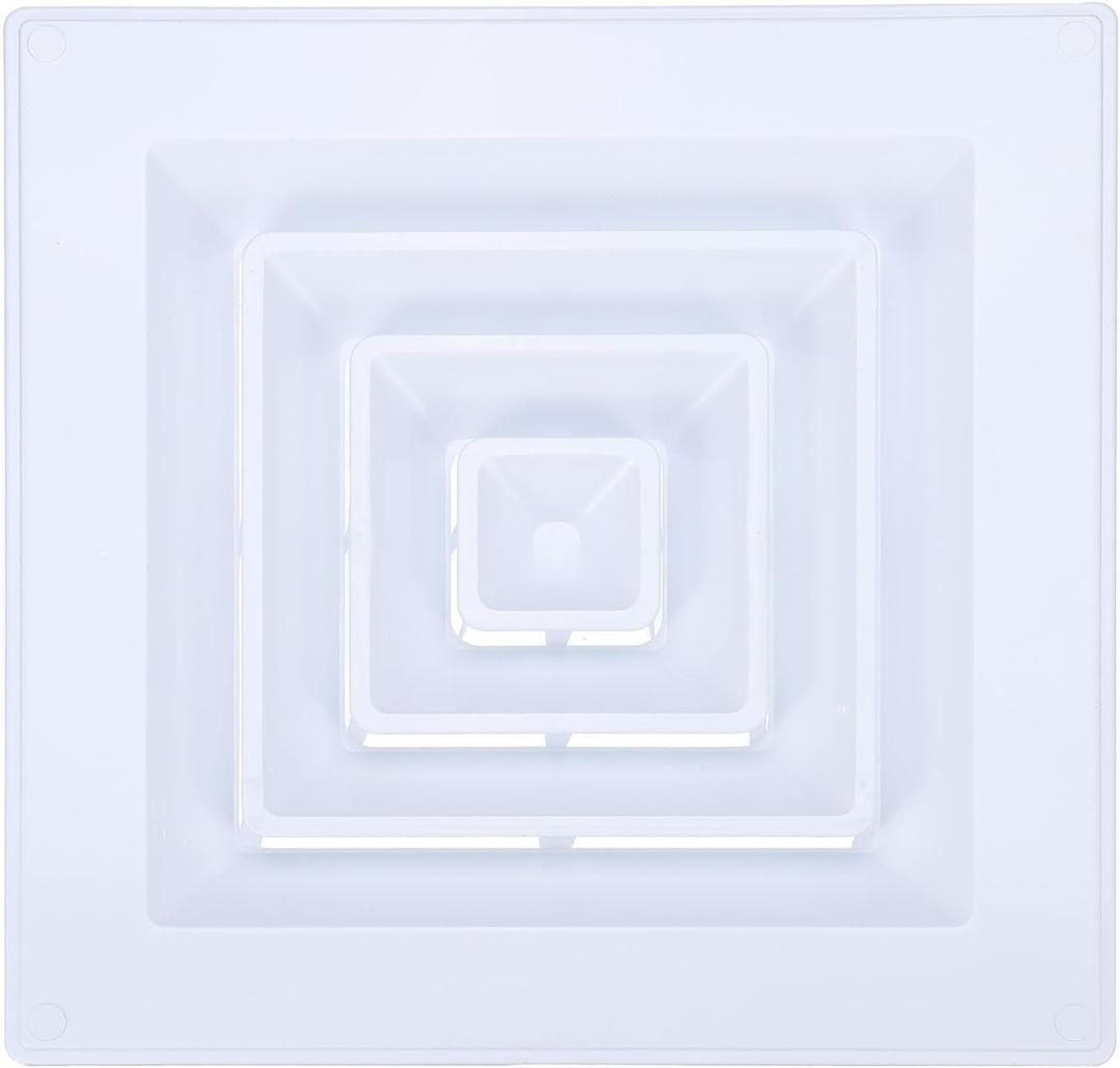 PATIKIL Square Air Vent Cover 14 x 14 Inch, 1pcs Plastic Air Return Grille Sidewall or Ceiling Air Diffuser for Home Office Bathroom Kitchen Toilet Ventilation, White