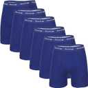 Rocky Men's Boxer Briefs Breath-Easy 95% Cotton Fabric Underwear, Tagless (Blue, M)