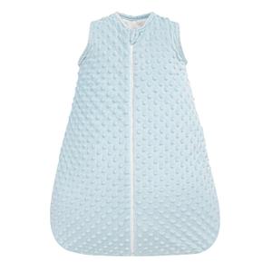 david's kids Minky Baby Sleep Sack 0-6 Months, 2.5 Tog Warm Winter Baby Wearable Blanket with Plush Dots and 2-Way Zipper, Cotton Inner Lining Sleeping Bags for Boys Girls, Small Size, Light Blue