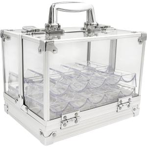 SEETOOOGAMES Acrylic Poker Chip Case - 600pcs Casino Chips Carrier with 6 Trays