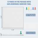 Large Cork Board Alternative 48" X 36" Bulletin Board - 12 Pack Removable Felt Wall Tiles with 30 pushpins, Large Cork Boards for Walls Cork Board for Office Pin Board Tack Board - Warm White