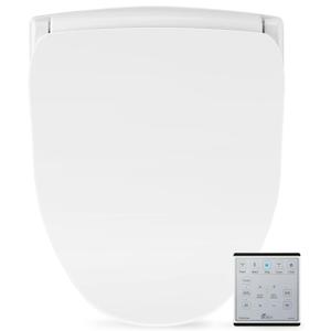 Bio Bidet Slim Two Electric Bidet Toilet Seat Round, Warm Water, Heated Seat, Night Light, Front and Rear Wash, Wireless Remote Control, White(used, missing remote)