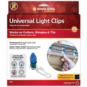 Simple Living Solutions 100ct Universal Light Clips Value Pack 25pcs(4 pack)