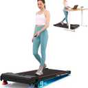 Walking Pad Treadmill with Incline, Under Desk Treadmills for Home Office Small, 2.5HP Brushless Motorized, App Compatible, Portable Walking Pad with Remote Control, 265lb Capacity
