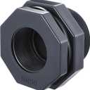 1 Pcs 2 Inch Bulkhead Fitting PVC Water Tank Connector Plumbing Pipe Threaded Bulkhead Fitting NPT for Rain Barrels, Water Tanks, Aquariums, Tubs, Pools