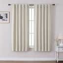Chyhomenyc Blackout Curtains 63 Inch Length 2 Panels Set, Solid Soft Noise Reducing Privacy Bedroom Window Treatment, Thermal Insulated Rod Pocket Back Tab Curtains, Each 40Wx63L, Pearl Natural
