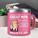 2 x Christmas Mom Gifts From Daughter, Son - Mom Mug - Birthday, Christmas Gift Ideas for Moms, Wife - Gifts For Moms, Mother, Mama From Kids - 14 Oz Stainless Steel Coffee Mug