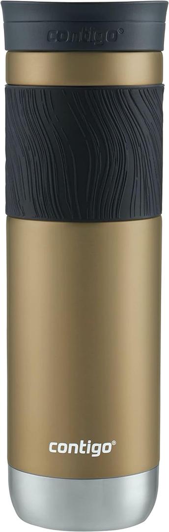 Contigo Byron Vacuum-Insulated Stainless Steel Travel Mug 24oz Chardonnay Color with Leak-Proof Lid Keeps Beverages Hot or Cold Perfect for Coffee Lovers Travelers Campers and Outdoor Activities (24oz (Pack of 1))