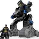 Fisher-Price Imaginext DC Super Friends RC Toy Transforming Batbot 2-in-1 Robot to Vehicle with Lights, Sounds & Phrases, Remote Controller, Plus 1 Small Figure & 4 Launcher Disks, 16 Inches