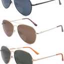 G15 Classic Bifocal Sunglasses,Men's Command Aviator Metal Reading Glasses 2.5