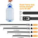 SOOOEC 200 Pack Reusable Zip Ties Assorted Sizes 6+8+10+12 inch UV Resistant, Black Zip Ties Heavy Duty Outdoor Releasable Round Ending No Hurt, Cable Ties Reusable Tie Wraps Indoor Non Slip Off