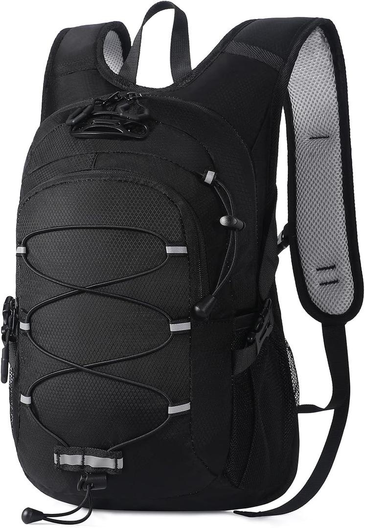 12L Kids Hiking Backpack, Small Hydration Backpack, Waterproof Kids Camping Daypack 5-12, No Water Bladder