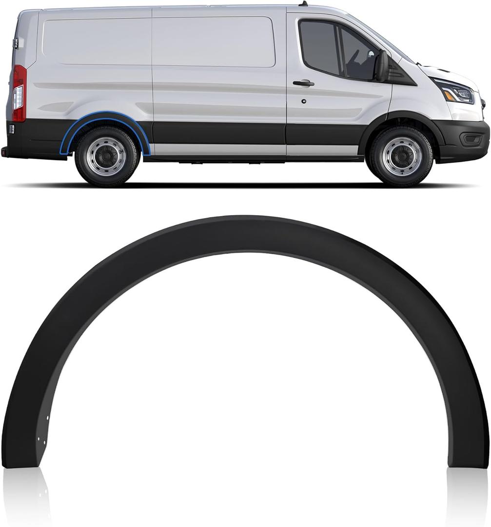 Rear Right Fender flare Molding Trim Wheel Cover Compatible with 2015-2023 Transit 150 250 350,Rear Passenger Side Door Fender Replace FO1790121 CK4Z61280K97AC