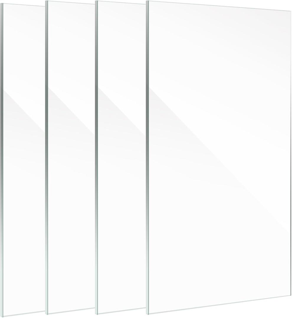 Lyeasw 4x6 Glass Replacement Sheets for Picture Frame Set of 4, 4 by 6 Real High-Definition Glass Cover