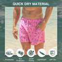 Kanu Surf Mens 5 Adventure Mens Swim Trunks  UPF 50+ Quick-Dry Bathing Suit Shorts with Pockets & Compression Liner (Pink, XXL)
