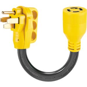 NEMA 14-50P to L14-30R Generator Transfer Switch Adapter Cord, 240V/120V 50 Amp Male to 30 Amp Female Twist Lock 4 Prong Generator Adapter Cord, STW 10 AWG Heavy Duty ETL Listed