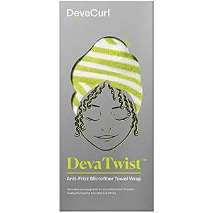 DevaCurl DevaTwist Anti-Frizz Microfiber Towel Wrap, Hands Free Design, Stripes Neon 