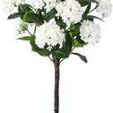 YEPDIN Set of 2 Artificial Hydrangea Tree 5 ft- Large Faux Hydrangea Plants Indoor Outdoor Fake Flower Trees with White Tall Planter for Home Garden, Front Decor
