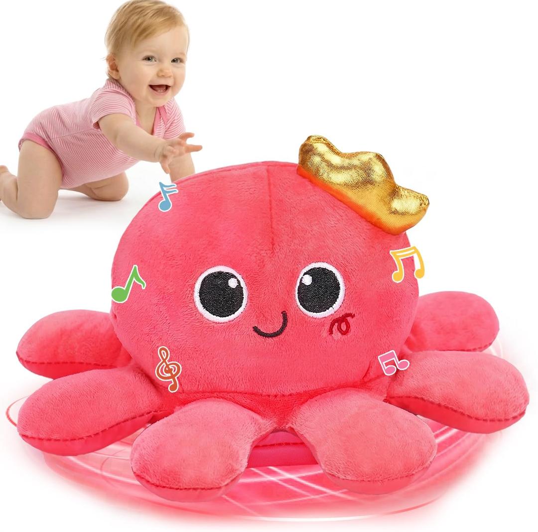 Baby Toys 6-12 Months Musical Crawling & Walking Octopus Plush Light up Stuffed Animal Dancing 1 Year Old Girl Gifts Music Sensory Infant Toy 0-6 7 8 9 Months Learning Newborn Baby Girls Birthday Gift