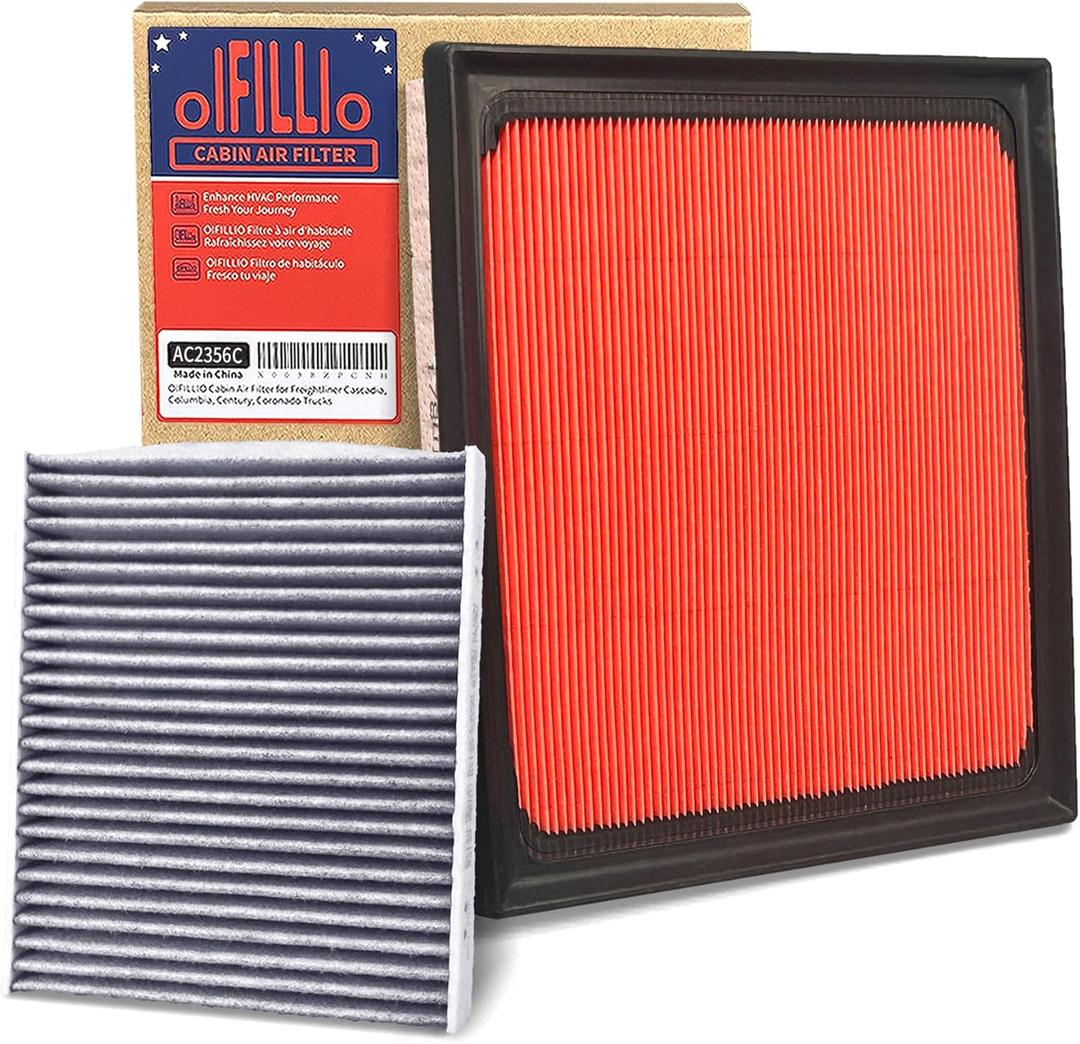 OIFILLIO Cabin Engine Air Filter Kit for 2019-2024 RAV4 (NOT HYBRID), 2018-2024 Camry (NOT HYBRID), 2020-2025 Highlander (NOT HYBRID), Replaces 17801-25020 & 87139-58010 (for gasoline model (Red))