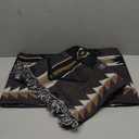 Aztec Throw Blanket 51"x63" for Sofa Couch Chair Bed, Reversible Cotton Western Blanket with Tassel, Black and White Boho Blanket Southwestern Tapestry Home Decor Travle Camping Blanket