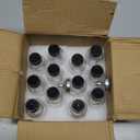 DIDITIME 12 Pack 2 oz Small Clear Glass Bottles with Lids & 2 Funnels - 60ml Boston Round Sample Bottles for Potion, Juice, Ginger Shots, Oils, Whiskey, Wellness Shots, Mini Travel Bottles (White)