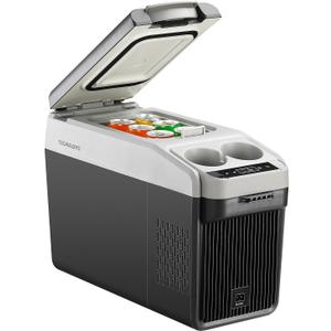 12 Volt Center Console Fridge,Car Refrigerator 16QT(15L) Cooler (-4℉-50℉),Car Refrigerator RV Fridge,Portable Electric Cooler with 12/24V DC&110V AC, For MPV,RV,Van was tested it did power up has some scratches and scuffs