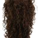 karlery Women's Fluffy Curly Dark Brown wig Halloween Cosplay Wig Anime Costume Party Wig