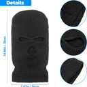 2 Pieces 3-Hole Full Face Mask Cover Ski Mask Winter Balaclava Cap Knitted Face Cover for Winter Outdoor Sports (Black)