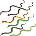 Rubber Snake 9.5" Fake Snake Toy 12 Pcs Realistic Snake Gag Gift Practical Joke Props Halloween Decor April Fool's Day Party Supplies