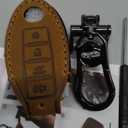 Car Key Fob Cover, Soft Full Protection Key Case Shell Compatible with Nissan X-Trail Rogue Altima Quest Pathfinder Sentra Patrol CIMA Fuga Armada Teana Murano etc (B-Brown)