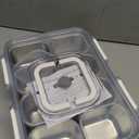 2 Pack Snackle Box Container with 8 Removable Stainless Steel Containers  Clear Divided Serving Snack Tray with Lid & Handle  Leak-Proof for Wet/Dry Food  Perfect for Parties, Travel, Office