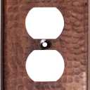Monarch Abode Duplex Outlet Cover Plate 1-Gang Pure Copper Plug Wall Plates, Electrical Outlet Cover Plates, Electric Outlets Covers, Hand Hammered Decorative Outlets Covers Wall Plate, Pack of 1