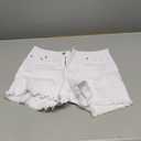 ZOLUCKY Women's Casual Summer Denim Shorts Mid Waisted Stretchy Ripped Jean Shorts with Pockets (Medium, C3 White)