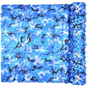 iunio Camo Netting, Camouflage Net, Bulk Roll, Mesh, Cover, Blind for Hunting, Decoration, Sun Shade, Party, Camping, Outdoor (4.9ft*16.4ft(1.5m*5m), Aqua Blue)