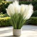 Artificial Pampas Grass, 5PCS 5 Heads Faux White Reed Grass, 36Inch Tall Fake Pampas Grass for Home Decor, Living Room, Floor Vase, Wedding & Farmhouse Indoor Outdoor Decor