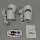 URTOM 6W RGBW Uplighting Indoor Color Changing Up Lights Indoor with Remote Dimmable LED Spot Lights for Home Aluminum Accent Lighting for Party Plant Decor with 5.9 FT Plug Cord, 2 Pack (White)