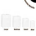 qiqee 50-Packs White Paper Gift Bags with Handles Bulk 4.5"x2.5"x6" Mini Size Party Favor Bags Multiple Uses