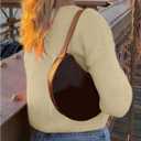 GORGLITTER Women's Long Sleeve Cropped Cardigan Sweaters Cute Chunky Button Down Lightweight Knit Short Cardiagn (L)