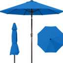 10FT Patio Umbrella Outdoor Market Umbrella with Crank and Tilt, 8 Flexible Fiberglass Ribs, UV-Resistant Waterproof Canopy for Patio, Deck, Garden, Backyard, Royal Blue