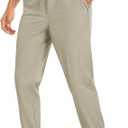 Pack Of 2 DOWMQ Men's Sweatpants Athletic Pants Joggers with Zipper Pockets Lightweight Quick Dry Workout Track Pants for Gym Running Khaki, 2XL