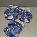wegreeco Washable Female Dog Diapers Highly Absorbent Reusable Diapers for Dog in Heat Period, 3 Pack (Blue Jeans, Large)