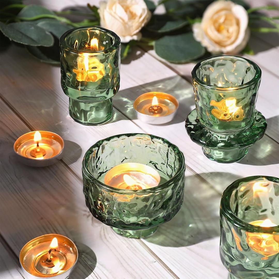 6PCS Votive Candle Holders with 6PCS Candlestick Holders
