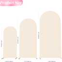 Wokceer Set of 3 Wedding Arch Cover Spandex Fitted Wedding Arch Stand Covers for Round Top Chiara Arch Backdrop Stands Cover for Birthday Party Ceremony Banquet Decoration 4ft,5ft,6ft Beige