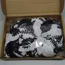 12 Pieces 5.7 Inch Christmas Poinsettia Flower Christmas Glitter Artificial Flower with Clips Xmas Tree Ornament for Wreath Garland Party Decor (White,Black)