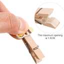 Amosfun 50Pcs Mini Wooden Clothespins 1.57 Inch Small Wood Clips with Jute Twine for Hanging Photos Tags Crafts and Home D Cor