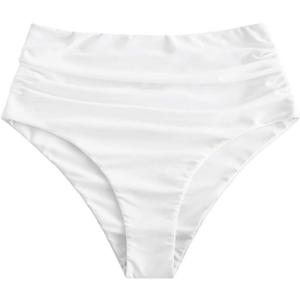 ZAFUL Women High Waisted Bikini Bottoms Ruched Swimsuit Bottom Tummy Control Bathing Suit Bottoms (X-Large)
